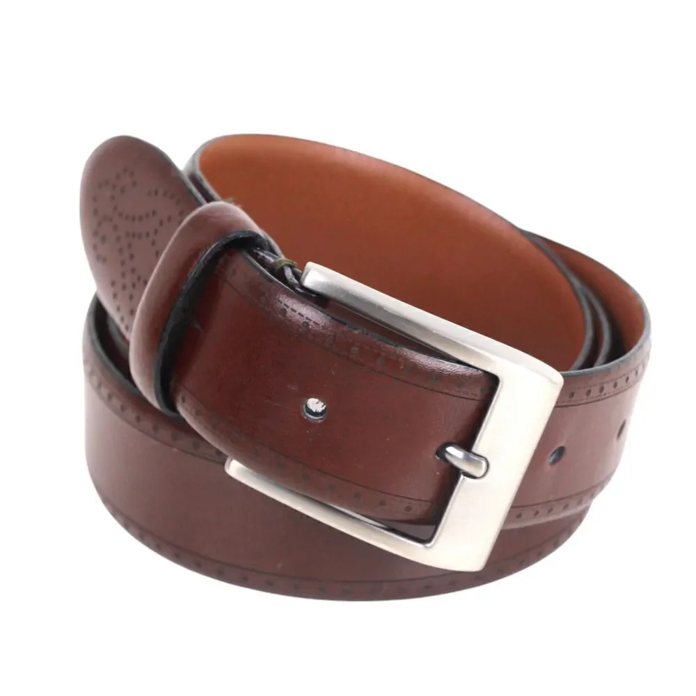 Josef Abboud BROWN GENUINE LEATHER 1.25
